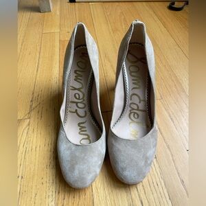 Sam Edelman Stillson Tan Suede Leather Block Heel Pump Size 8.5